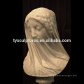 Hot sale stone female veild lady busts white marble woman bust sculpture